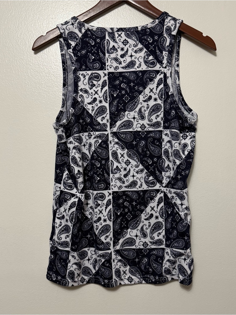 KIKIT Patchwork Paisley Sleeveless Faux Button Soft Tank Top Women’s Medium - Picture 2 of 8